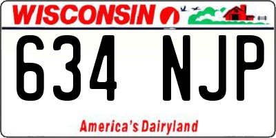 WI license plate 634NJP