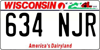 WI license plate 634NJR