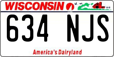 WI license plate 634NJS