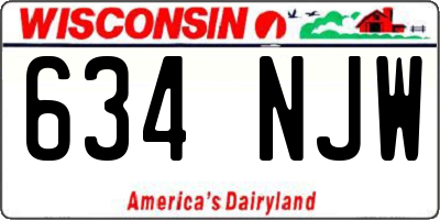 WI license plate 634NJW