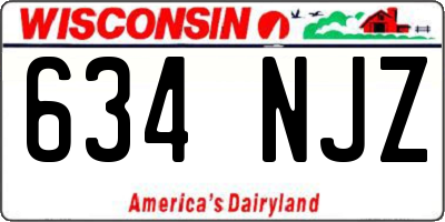 WI license plate 634NJZ