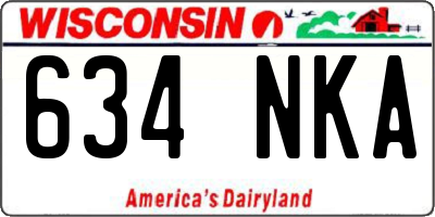 WI license plate 634NKA