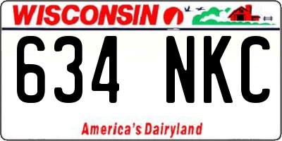 WI license plate 634NKC