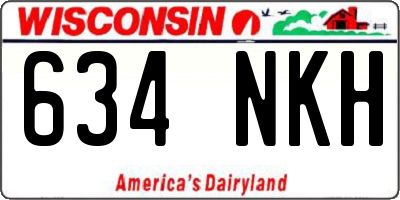 WI license plate 634NKH