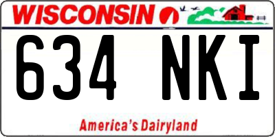 WI license plate 634NKI