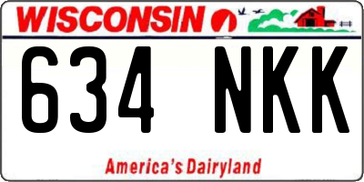 WI license plate 634NKK