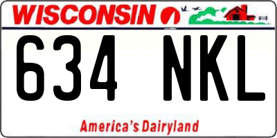 WI license plate 634NKL