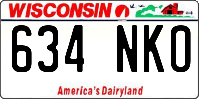 WI license plate 634NKO