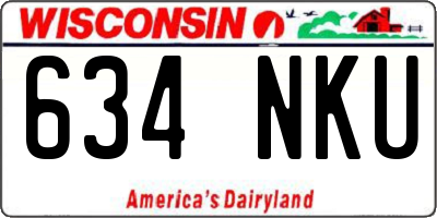 WI license plate 634NKU