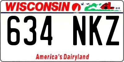 WI license plate 634NKZ