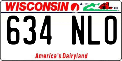 WI license plate 634NLO