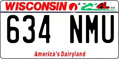 WI license plate 634NMU