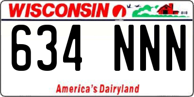 WI license plate 634NNN