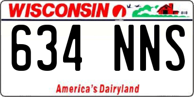 WI license plate 634NNS
