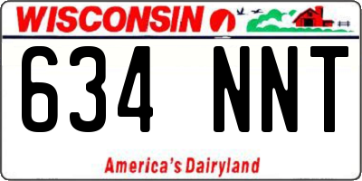 WI license plate 634NNT
