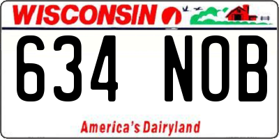 WI license plate 634NOB