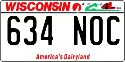 WI license plate 634NOC