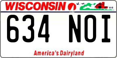 WI license plate 634NOI
