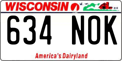 WI license plate 634NOK