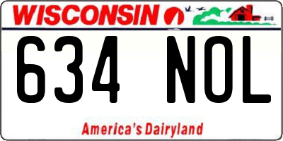 WI license plate 634NOL