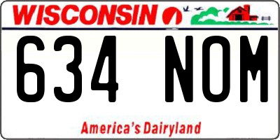 WI license plate 634NOM