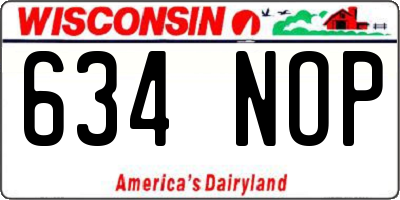 WI license plate 634NOP