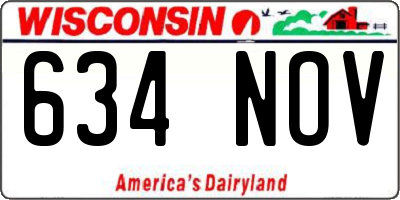 WI license plate 634NOV