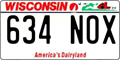 WI license plate 634NOX