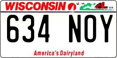 WI license plate 634NOY