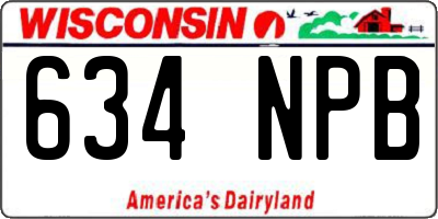 WI license plate 634NPB