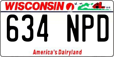 WI license plate 634NPD