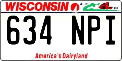 WI license plate 634NPI