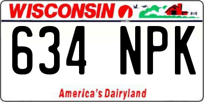 WI license plate 634NPK