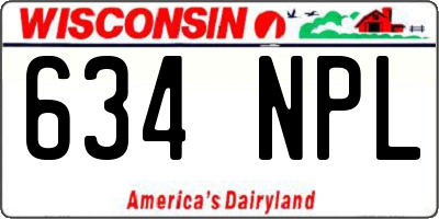 WI license plate 634NPL