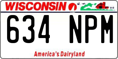 WI license plate 634NPM