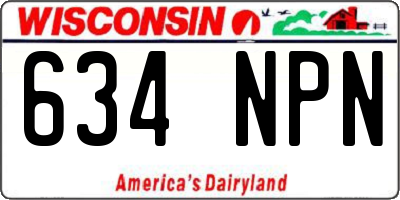 WI license plate 634NPN