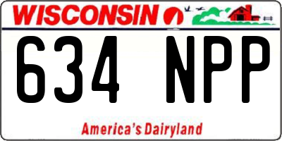 WI license plate 634NPP