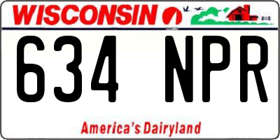 WI license plate 634NPR