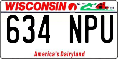 WI license plate 634NPU