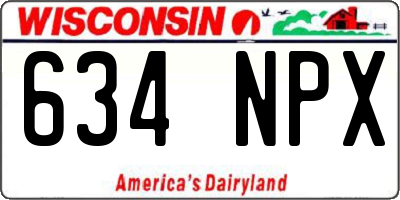 WI license plate 634NPX