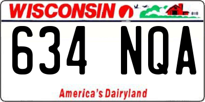 WI license plate 634NQA