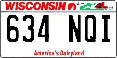 WI license plate 634NQI
