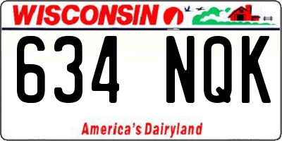 WI license plate 634NQK