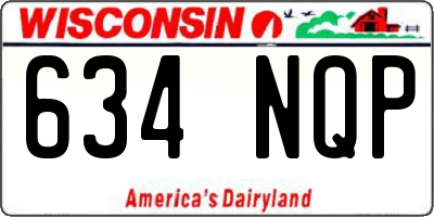 WI license plate 634NQP