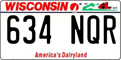 WI license plate 634NQR