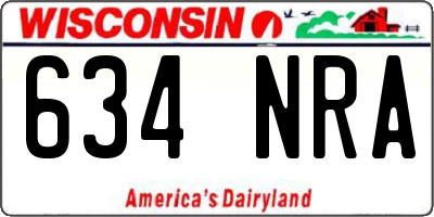 WI license plate 634NRA