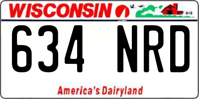 WI license plate 634NRD