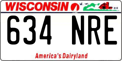 WI license plate 634NRE