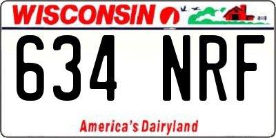 WI license plate 634NRF