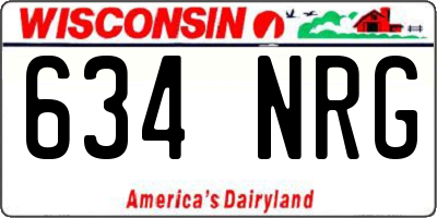 WI license plate 634NRG